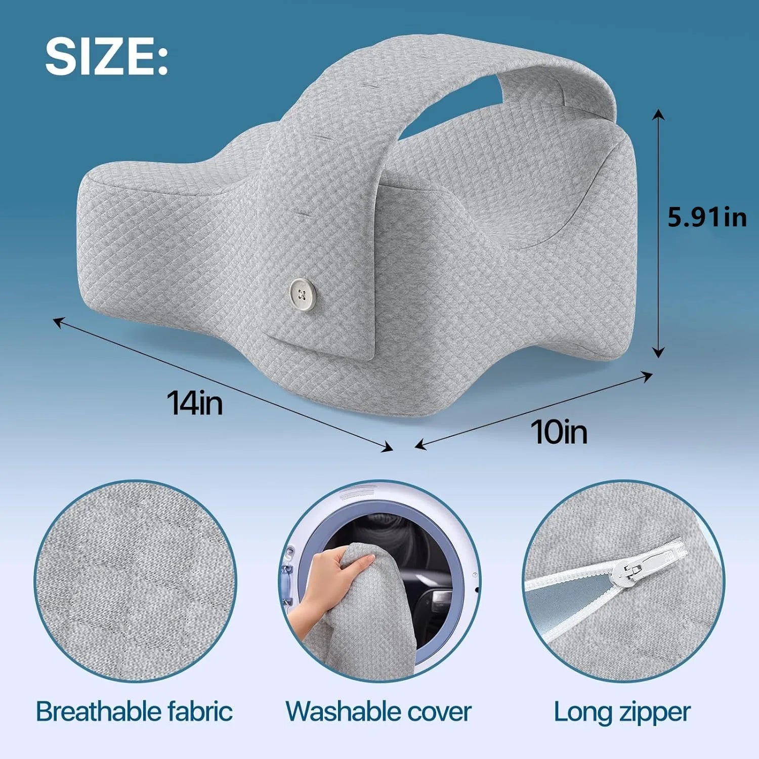 Memory Foam Knee Pillow for Orthopedic Sciatica Back Leg Hip Align Spine Pregnancy Body Pillows Back Support for Side Sleepers