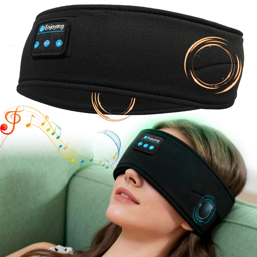Wireless Bluetooth Music Eye Mask Sports Headband Anti-noise Headphones Talk Running Yoga Music Headwear Wireless Sleep Headphon
