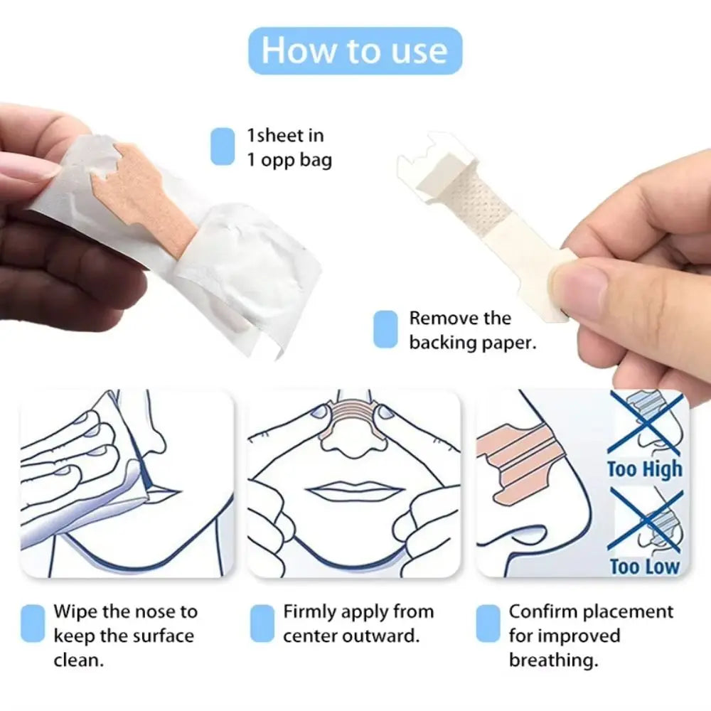 30Pcs New Hypoallergenic Nose Strips Non-Invasive Breathable Breath Nasal Strips Nasal Congestion Relief Strips Better Breathing
