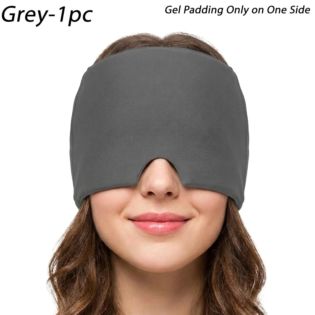 Single-Sided Gel Ice Cap for Headache Relief Migraine Relief Hat Wearable Cold Compress Eye Mask for Tension Pain Relief