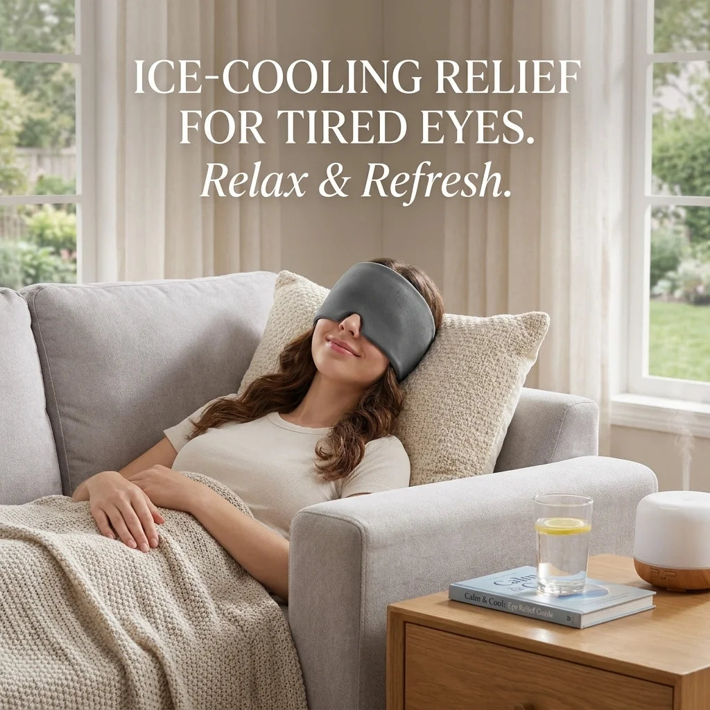 Single-Sided Gel Ice Cap for Headache Relief Migraine Relief Hat Wearable Cold Compress Eye Mask for Tension Pain Relief