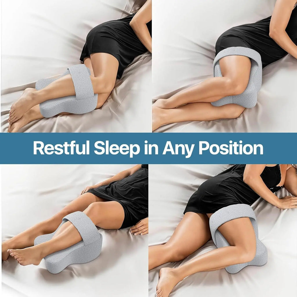 Memory Foam Knee Pillow for Orthopedic Sciatica Back Leg Hip Align Spine Pregnancy Body Pillows Back Support for Side Sleepers